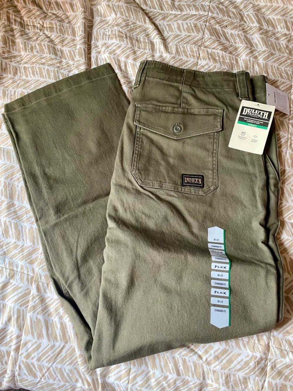 Duluth Trading Co Olive Green Flex Standard Fit Pants